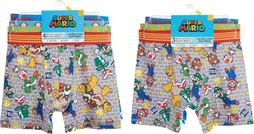 Vista 2 de Nintendo Boys' Super Mario Boxer Briefs Available in Multipacks, Sizes 4, 6, 8, 10 and 12
