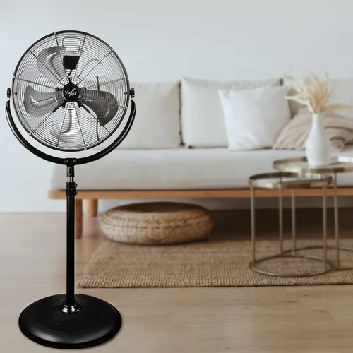 Vista 7 de Vie Air Ventilador de Tambor Pedestal Industrial de Servicio Pesado de 20" de Metal Potente y Silencioso de Alta Velocidad con Inclinación de 360
