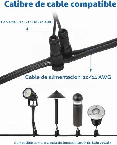 Vista 2 de SUNVIE Conectores de iluminación de paisaje, conector Fastlock de cable de bajo voltaje, conector de bajo voltaje impermeable de calibre 12-14