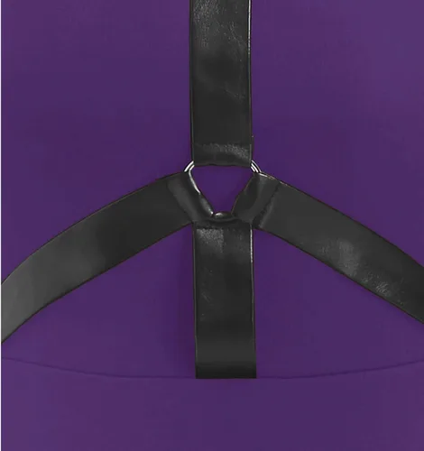 Vista 4 de Vestido medieval para mujer, gótico con tirantes delgados, camiseta sin mangas, vestido punk alto y bajo, vestido de cóctel para baile