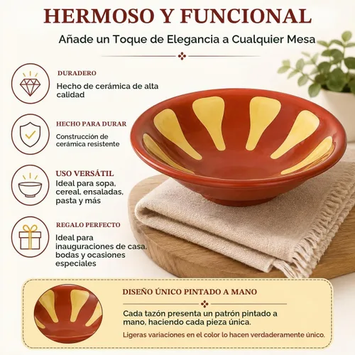 Vista 4 de Paquete de 2 cuencos de melamina para hummus de 6.5 pulgadas, platos