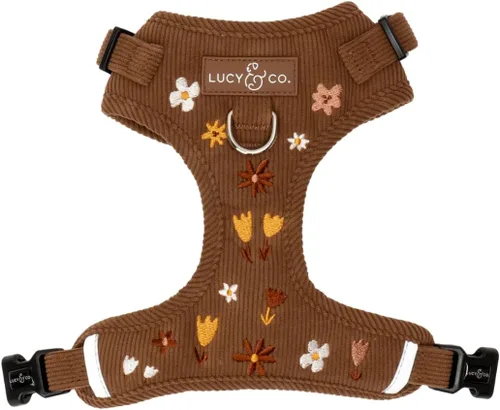Vista 11 de Lucy & Co. Appley Ever After - Arnés de pana para perro, sin tirones, talla Appley Ever After Corduroy