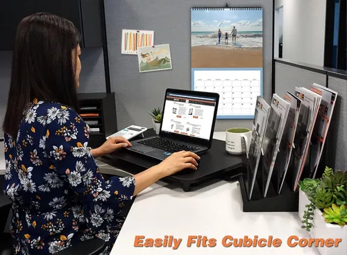 Vista 2 de Victor Escritorio de pie – Soporte ajustable para monitor y convertidor de escritorio de oficina para portátil o pantalla única, estación de trabajo