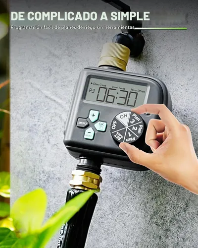 Vista 7 de RAINPOINT Temporizador de aspersor con 3 programas diferentes, temporizador de manguera impermeable, entrada de latón con retardo de lluvia, sistema