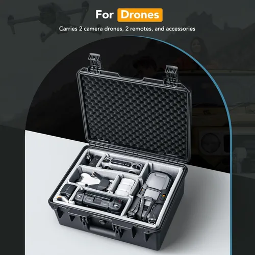 Vista 3 de Lykus PVC1 - Funda rígida con divisores para cámaras, lentes, DJI Mavic/Air/Mini PVC1 negro