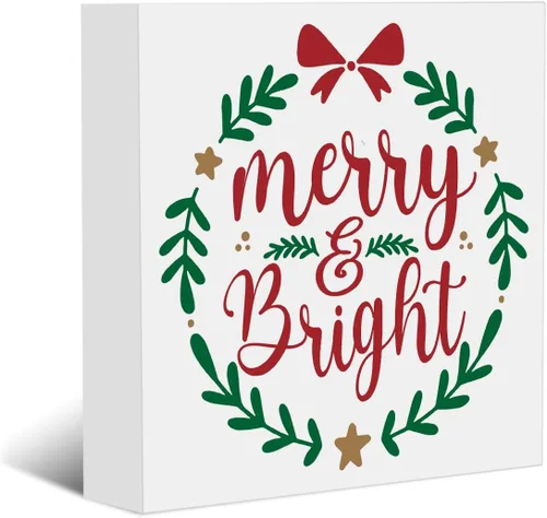 Vista 12 de Divertida decoración de Navidad para baño, decoración de Navidad para interiores, decoración de Papá Noel, decoración de madera con texto en inglés