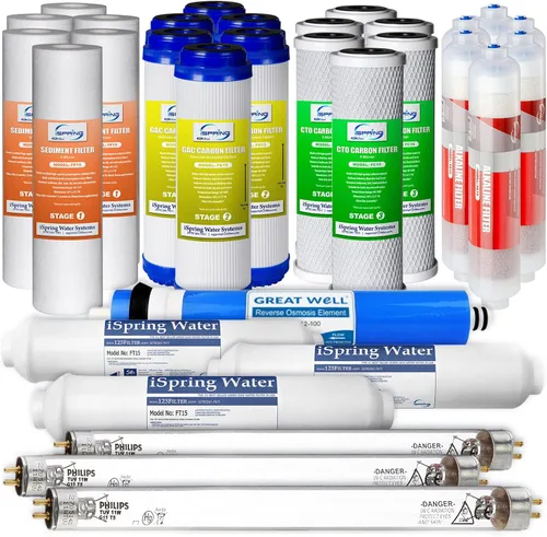 Vista 11 de iSpring F21KU100 Reemplazo del filtro de agua de ósmosis inversa de 2 años para sistemas UV alcalinos RO de 7 etapas 100GPD, se adapta a RCC1UP-AK