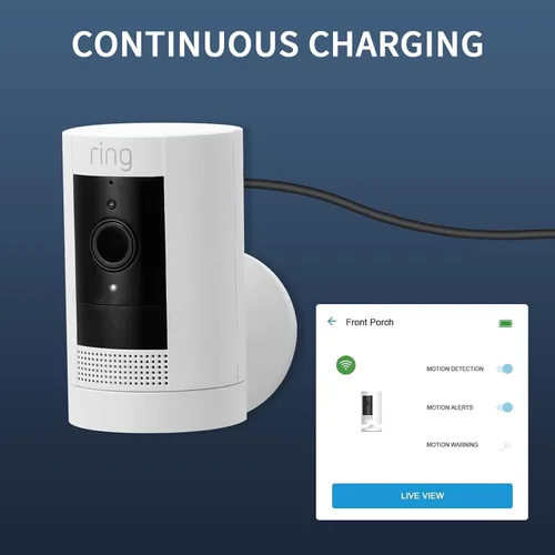 Vista 5 de Cables de carga de 30 pies para anillo resistente a la intemperie, cable de carga para interiores y exteriores con adaptador de corriente rápido
