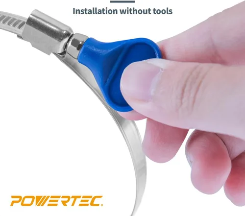 Vista 4 de POWERTEC 70223 Abrazadera de manguera de puente con llave de 2-1/2 pulgadas, llave de tornillo de pulgar, abrazaderas de manguera de acero