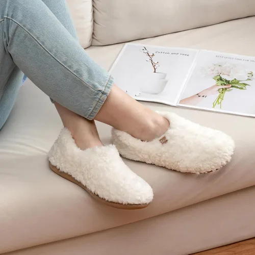 Vista 4 de ULTRAIDEAS - Pantuflas de interior para mujer con espuma viscoelástica, zapatillas de casa con cierre cálido para mujer con suela exterior de goma