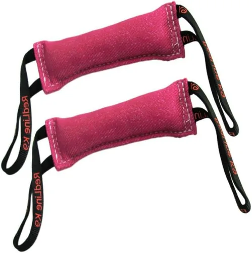 Vista 5 de Redline K9 - Paquete de 2 juguetes de lino francés para perros (3 x 10 pulgadas), 2 asas (negro)