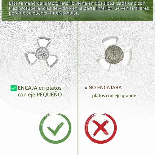 Vista 4 de Tocadiscos para microondas de 10 pulgadas compatible con placa de vidrio GE para microondas