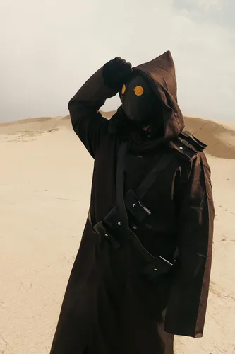 Vista 8 de Jawas Space Wars - Capa de alienígena con máscara LED para Halloween