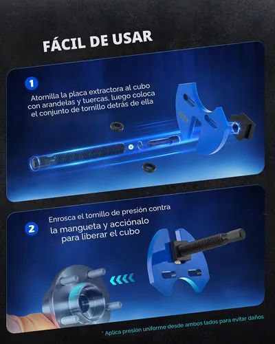 Vista 4 de Orion Motor Tech - Kit de herramientas para extracción de cubo de rueda, juego de herramientas para quitar el rodamiento del buje compatible