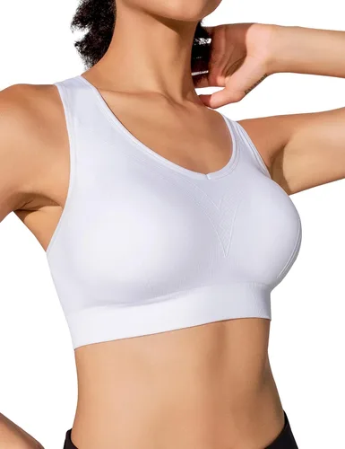 Vista 7 de FITTIN - Brasier deportivo con espalda cruzada para mujer, soporte acolchado de alto impacto sin costuras para yoga, gimnasio, entrenamiento y.