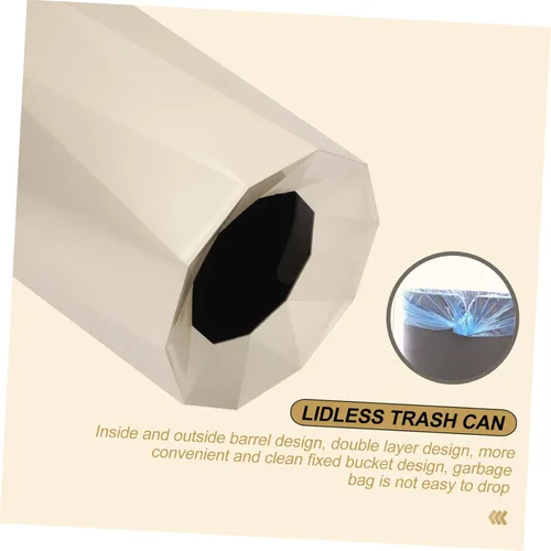 Vista 4 de Alipis Bote de basura dorado para cocina, cubo de basura para dormitorio, papelera, papelera, oficina, baño, papelera, oficina, papelera, cubo