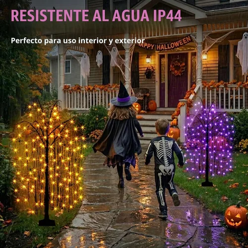 Vista 4 de EAMBRITE Árbol de Halloween de 4 pies iluminado negro espeluznante sauce