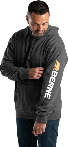 Vista 4 de Berne Sudadera con capucha de manga para hombre Negro