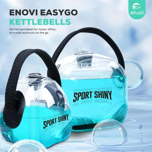Vista 2 de EasyGo Pesas Rusas, Pesa Rusa Plegable Rellena de Agua, Pesa Rusa Ajustable