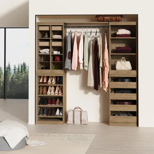 Vista 8 de ClosetMaid - Unidad de almacenamiento modular apilable de 3 estantes, color arena