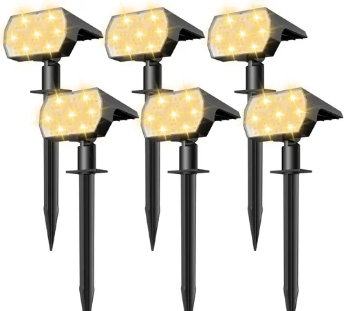 Vista 8 de NYMPHY Luces solares para exteriores, impermeables, IP68, 56 LED, 3 modos de iluminación, funciona con energía solar, luces solares para paisaje