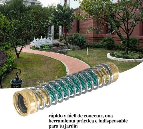 Vista 5 de Hourleey Protector de manguera de jardín, adaptador de extensión de manguera con resorte helicoidal, paquete de 2