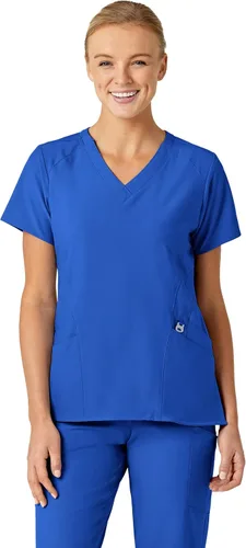 Vista 20 de Uniformes Médicos Wink para Mujer, W123, Blusas Estilizadas con Cuello en V y 5 Bolsillos Negro