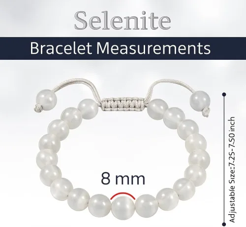 Vista 296 de Adjustable Crystal Bracelet – Gemstone Bead Bracelet with Adjustable Macrame String – Chic Gemstone Bracelet for Men and Women – 8mm Round Healing