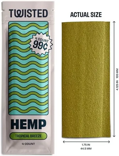 Vista 8 de Paquete de 15 Twisted Hemp Wrap Tropical Breeze 4 hojas por paquete