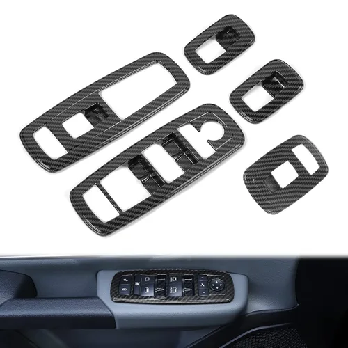 Vista 21 de Voodonala Interruptor de elevación de ventana, botón de control de elevalunas eléctrico, embellecedor para Dodge Charger Durango 2011-2025, para RAM