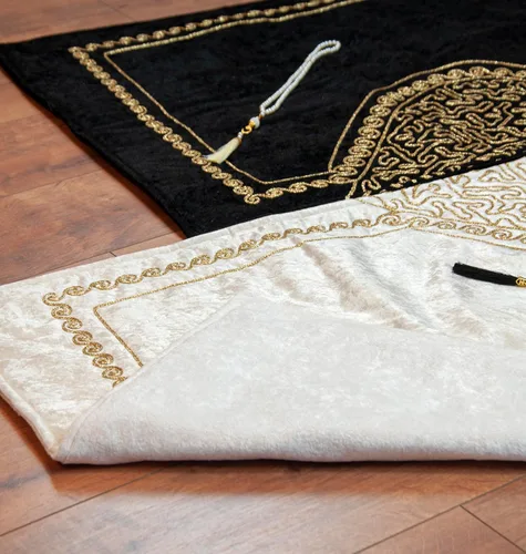 Vista 4 de ihvan online Alfombra de oración musulmana para parejas, juego de alfombrillas de oración gruesas y acolchadas para mujeres y hombres, oraciones