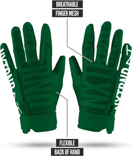 Vista 3 de Nxtrnd G1 Men's Football Gloves, Adult Sticky Receiver Gloves Verde oscuro