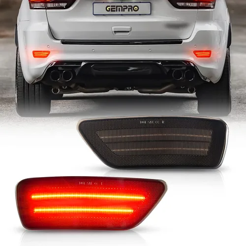 Vista 6 de Gempro Luces reflectoras LED para parachoques trasero para Jeep Grand Cherokee 2011-2021, Patriot 2013-2017, Dodge Journey 2011-2020, 2 unidades Len