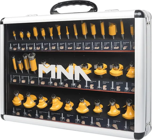Vista 8 de MNA Juego de 35 brocas para enrutador, 35 piezas de 1/2 pulgada de vástago de 1/2 pulgada. Juego completo de brocas para enrutador americano.