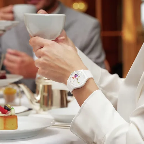 Vista 3 de Swatch Qué majestuoso, Blanco, Reloj estándar