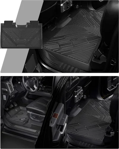 Vista 9 de 3W Alfombrillas para Ford F-150 2015-2025 y F150 Lightning SuperCrew 2022-2025 (sin almacenamiento plano plegable), TPE para todo tipo de clima