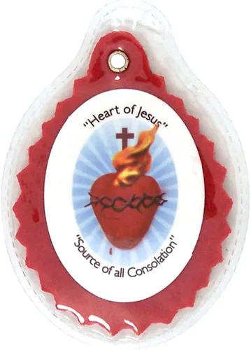 Vista 2 de Llavero católico del Sagrado Corazón de Jesús para Escapularios, 2 12 pulgadas, paquete de 3