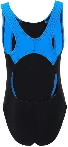 Vista 7 de GLIGLITTR Traje de baño deportivo de una pieza para niñas, traje de baño negro para natación, práctica en equipo, competencia, playa, deportes