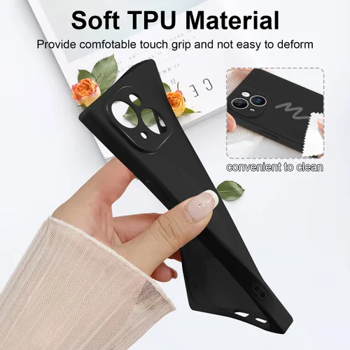 Vista 2 de Funda rectangular compatible con iPhone 15 para mujeres y hombres, TPU suave a prueba de golpes, protección completa de la lente, funciona