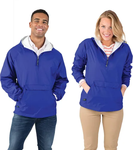 Vista 20 de Charles River Apparel Jersey clásico a rayas unisex, cortavientos resistente al agua para hombres y mujeres Negro