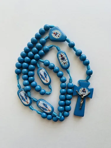 Vista 3 de Novena en Honor a La Virgen Milagrosa" Libro de Rezo con Rosario de Madera Hecho a Mano