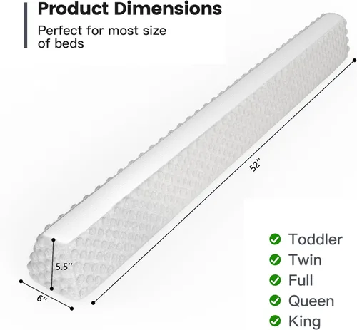 Vista 7 de YENING Protectores de cama para bebés y niños pequeños, barrera de seguridad de espuma para cama de niños, protector de cama para tamaño individual