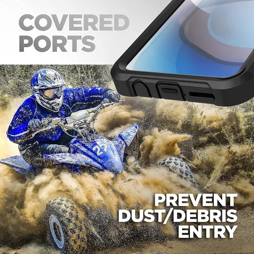 Vista 7 de Encased Funda de cinturón para Motorola One 5G ACE con protector de pantalla y clip de funda, protección resistente para Moto One 5G UW Ace (negro)