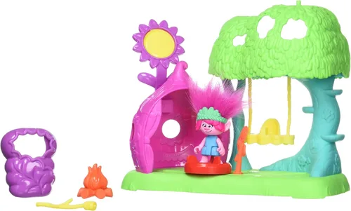 Vista 3 de Fisher-Price Imaginext DreamWorks Trolls Toys Flower Fun - Juego de campamento con figura de amapola para juegos de simulación para niños a partir
