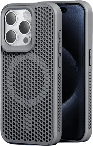 Vista 20 de Funda protectora para iPhone 13, compatible con MagSafe, doble capa de disipación de calor de panal de abeja, transpirable y a prueba de golpes