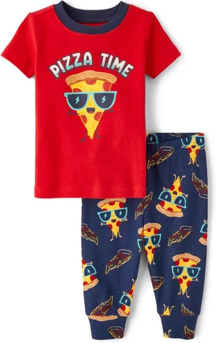 Vista 12 de The Children's Place Conjunto de pijama de 2 piezas con camiseta de manga corta y pantalones de 100 % algodón para bebé niño Historia Negra