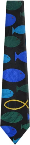 Vista 4 de BUYYOURTIES Corbatas novedosas con temática cristiana de Jesús para hombre
