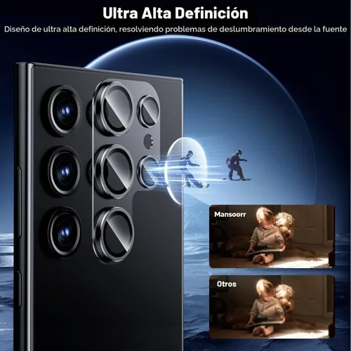 Vista 2 de Protector de Lente de Cámara para Samsung Galaxy S24 Ultra, [Protección Completa] [Adsorción de Fuerza Potente] Protector de Pantalla de Cámara