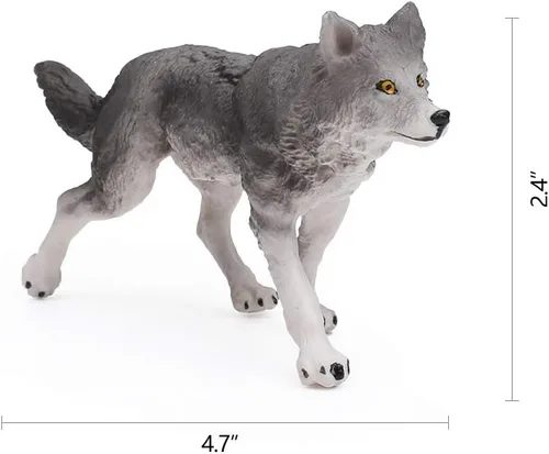 Vista 2 de RESTCLOUD Juego de 7 piezas de figuras de juguete de lobo conjunto de figuras de animales de lobo (Conjunto de lobo A)