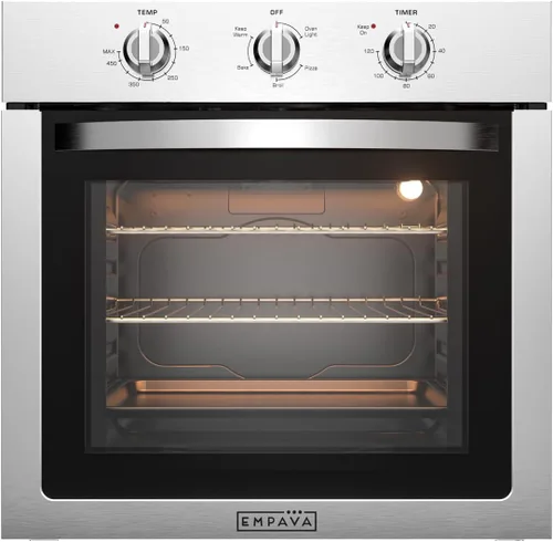 Vista 8 de Empava Horno eléctrico de pared individual integrado de 24 pulgadas con convección y asador, 10 modos de cocción, control táctil de pantalla, acero